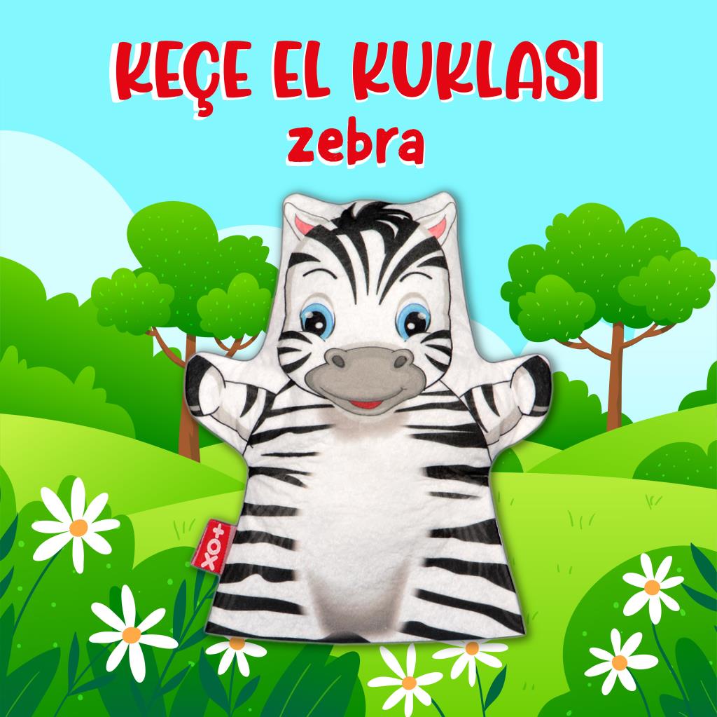 CLZ247  Zebra Vahşi Hayvanlar Keçe El Kukla