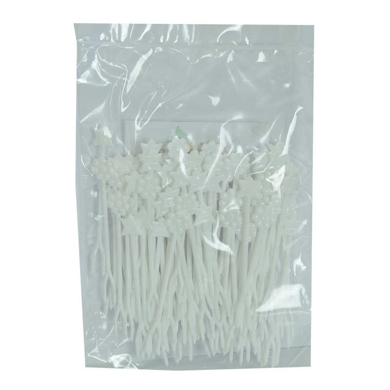 CLZ214 Plastik Cips Börek Tatlı Şeytan Çatalı Beyaz 100 Adet Paket