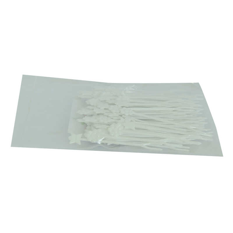 CLZ214 Plastik Cips Börek Tatlı Şeytan Çatalı Beyaz 100 Adet Paket