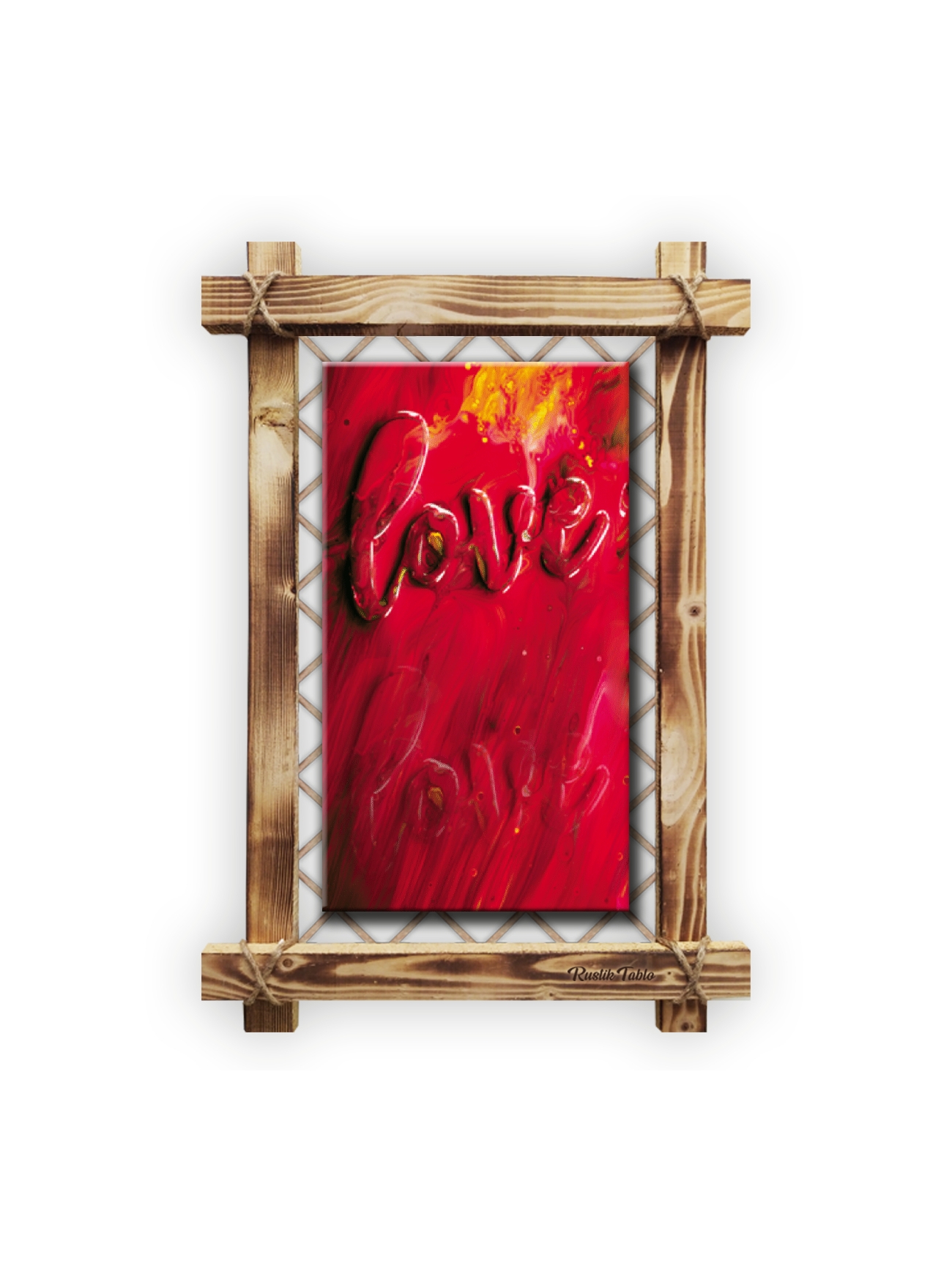 CLZ104 Love Modern Kanvas Rustik Tablo  () cm