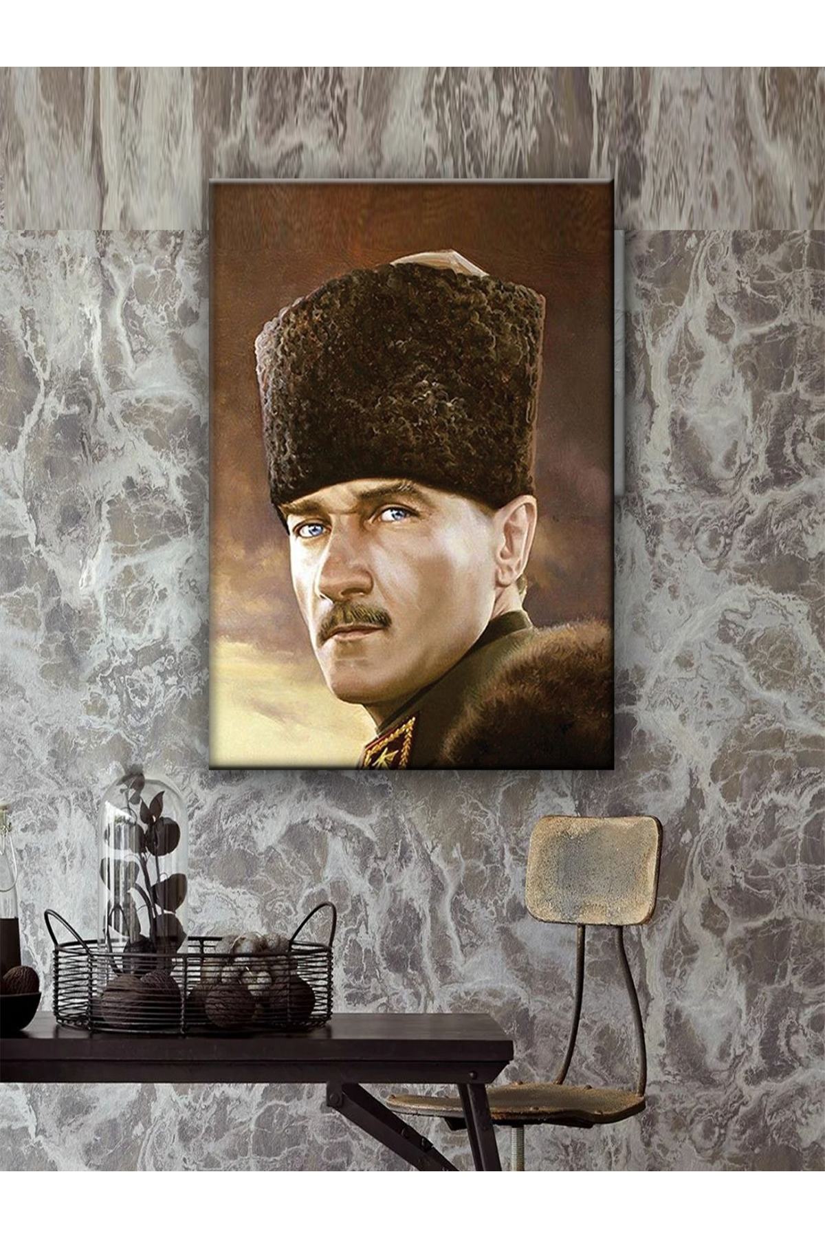 CLZ104 Mustafa Kemal Atatürk Kanvas Tablo  (70 x 50) cm