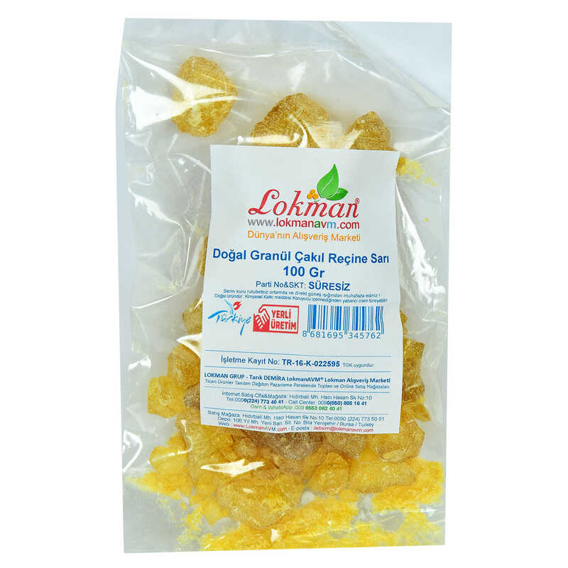 CLZ214 Reçine Doğal Granül Çakıl Sarı 100 Gr Paket