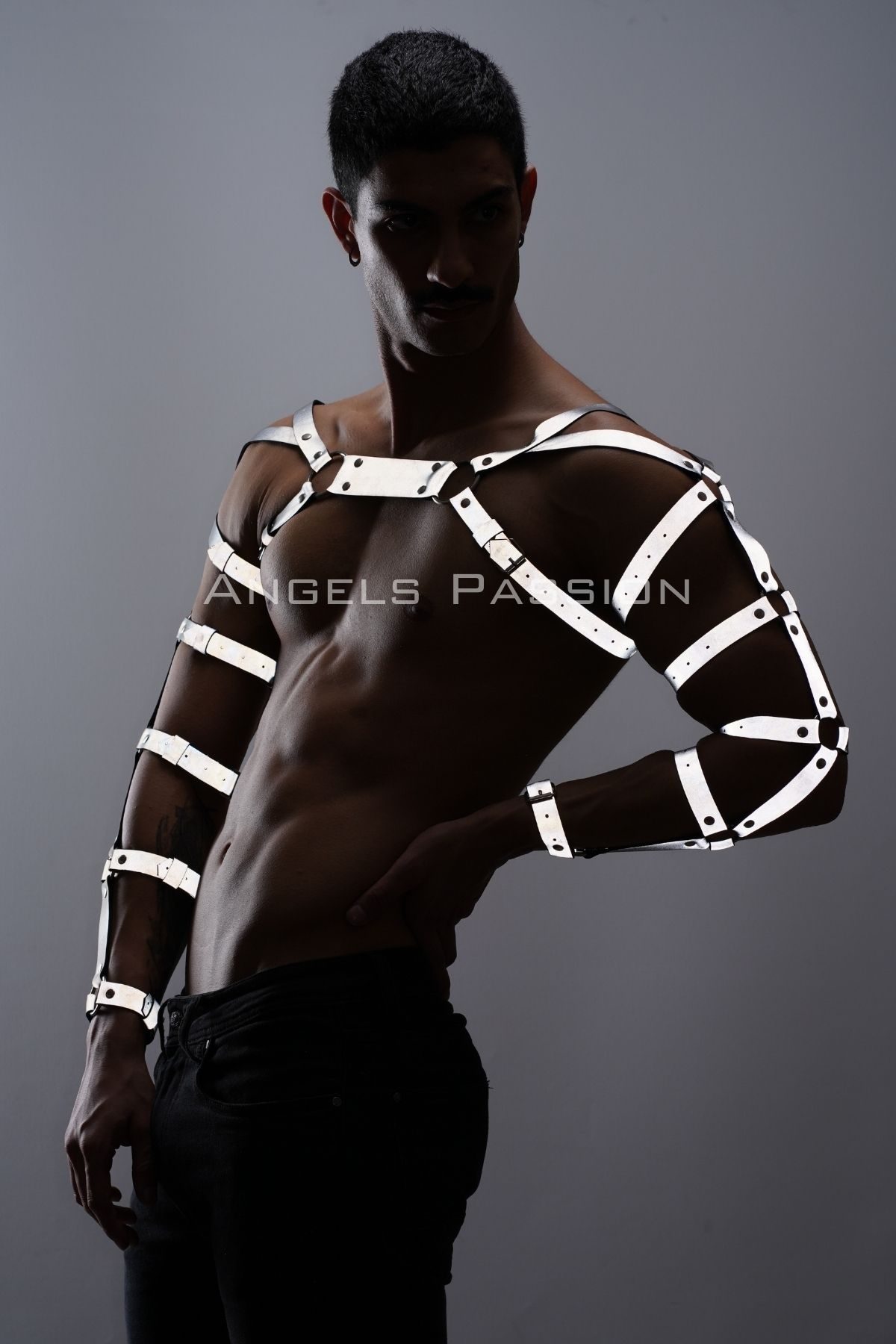 CLZ41 Reflektörlü (Karanlıkta Yansıyan) Erkek BilekKolOmuz Harness - Ürün Rengi: