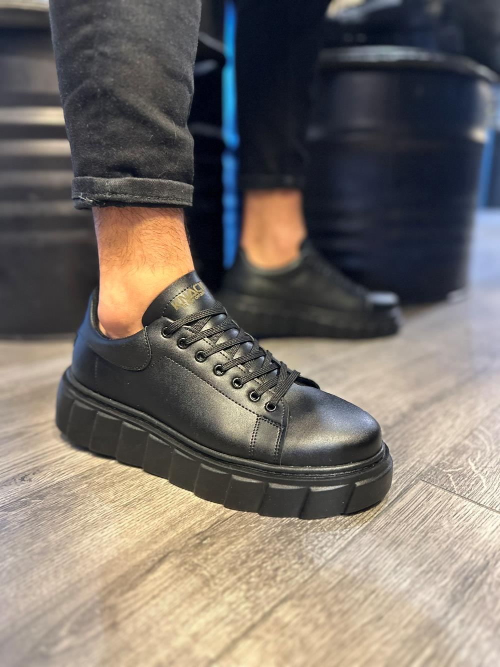 CLZ941  Yüksek Taban Günlük  Ayakkabı   Siyah (Siyah Taban)