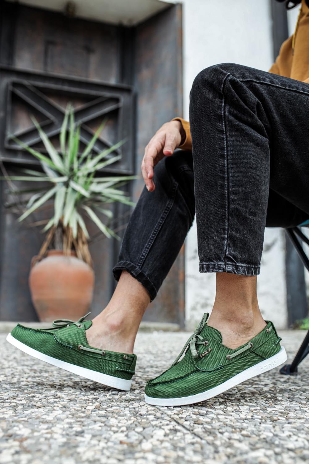 CLZ941  Mevsimlik Keten Ayakkabı  Yeşil