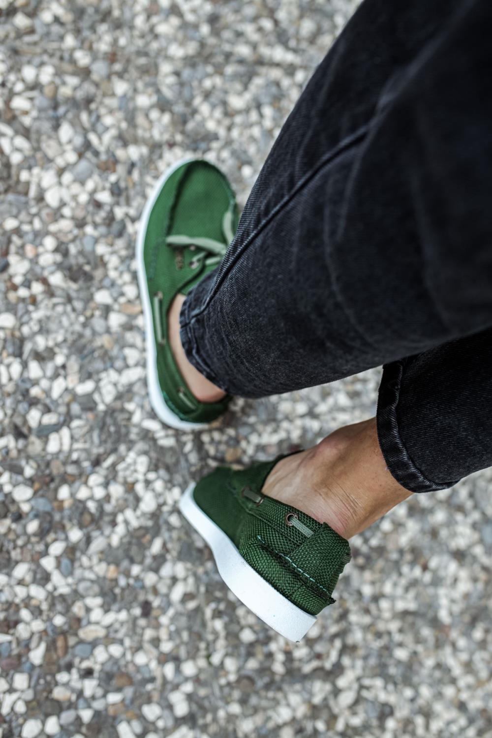CLZ941  Mevsimlik Keten Ayakkabı  Yeşil