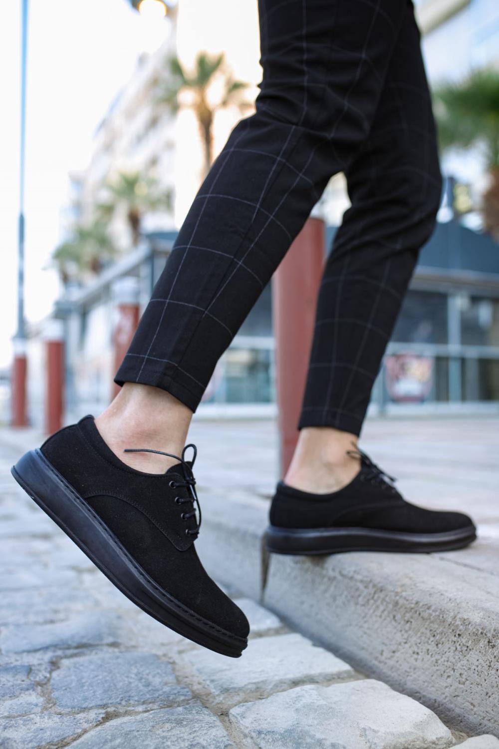 CLZ941  Klasik Erkek Ayakkabı  Siyah Süet (Siyah Taban)