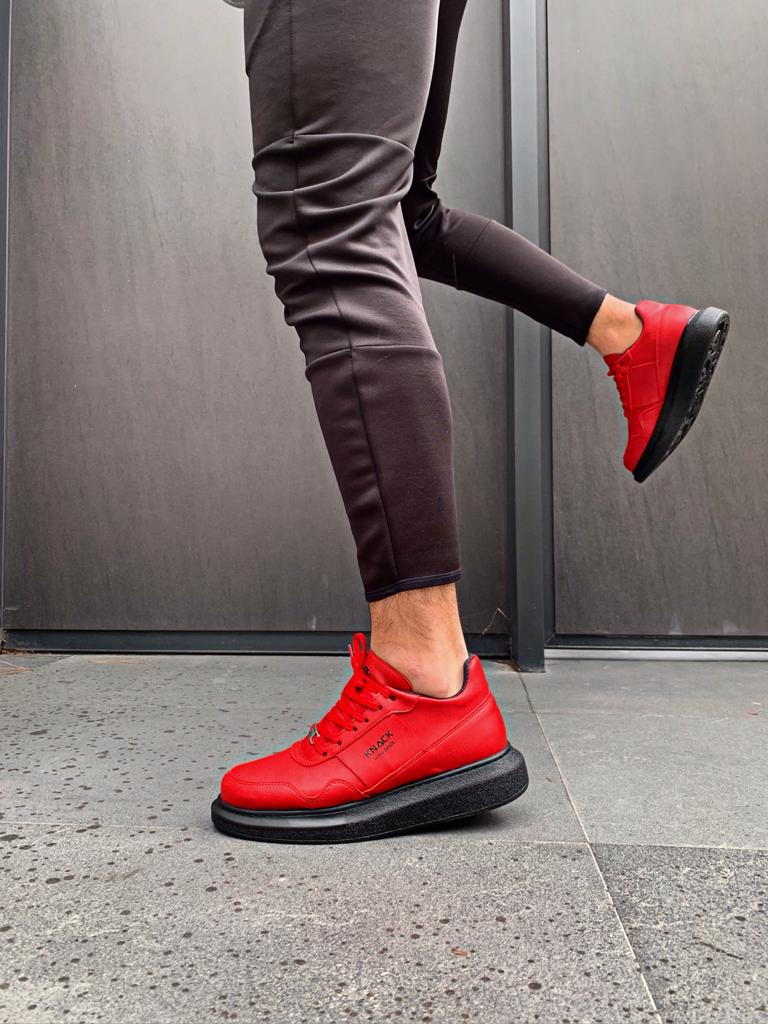 CLZ941  Yüksek Taban Günlük Ayakkabı  Kırmızı (Siyah Taban)