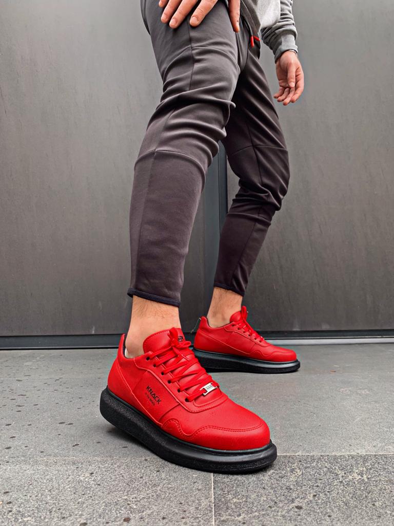 CLZ941  Yüksek Taban Günlük Ayakkabı  Kırmızı (Siyah Taban)