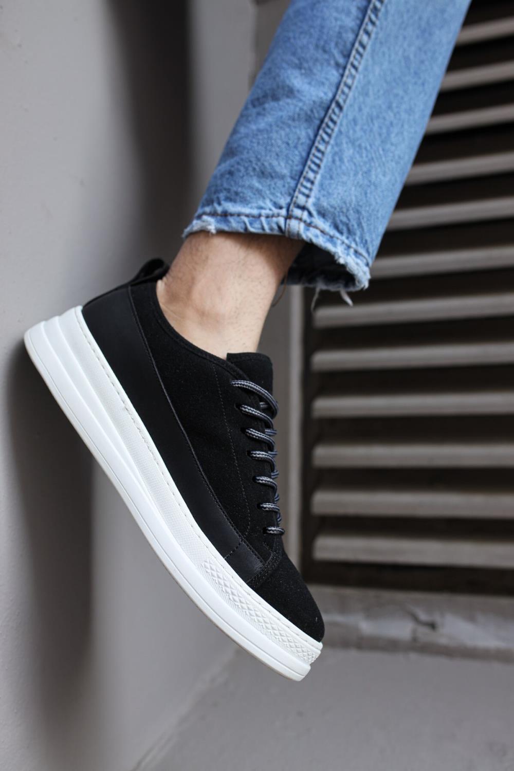 CLZ941  Sneakers Ayakkabı  Siyah Süet (Beyaz Taban)