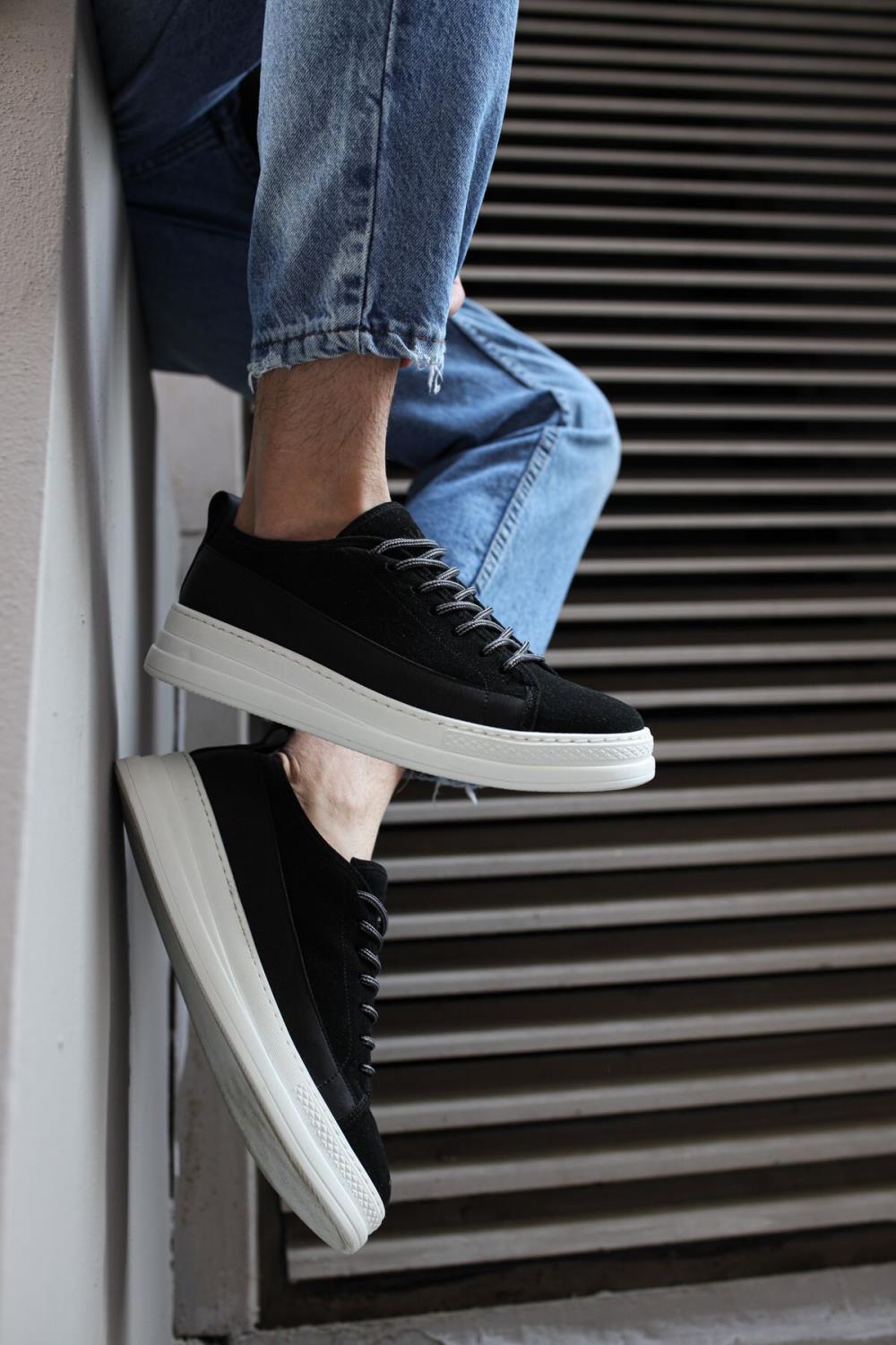 CLZ941  Sneakers Ayakkabı  Siyah Süet (Beyaz Taban)