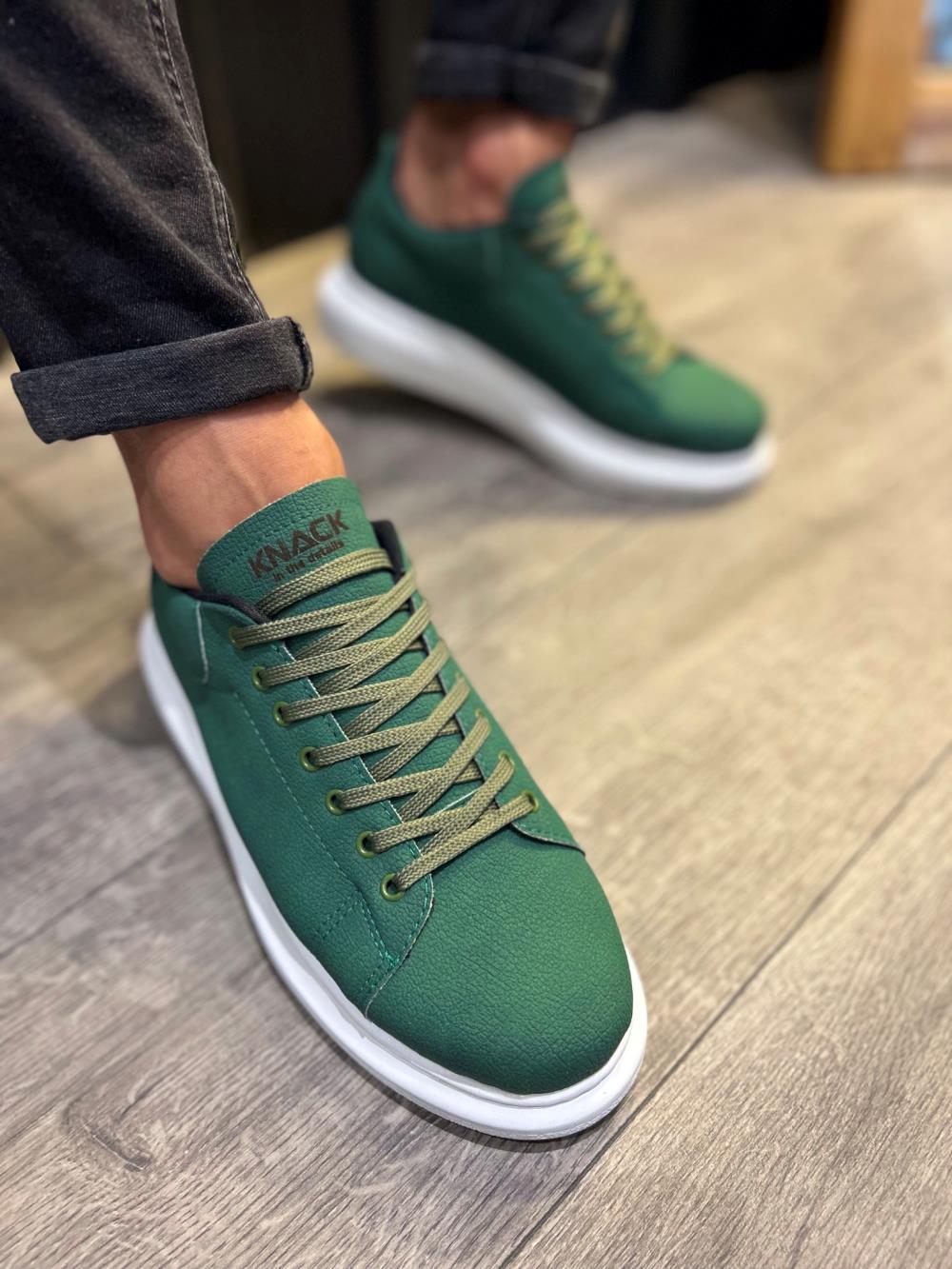 CLZ941  Yüksek Taban Günlük Ayakkabı  Yeşil (Beyaz Taban)