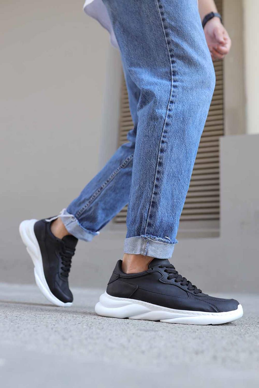 CLZ941  Sneakers Ayakkabı  Siyah (Beyaz Taban)