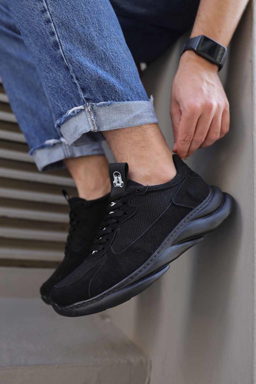 CLZ941  Sneakers Ayakkabı  Siyah Süet (Siyah Taban)