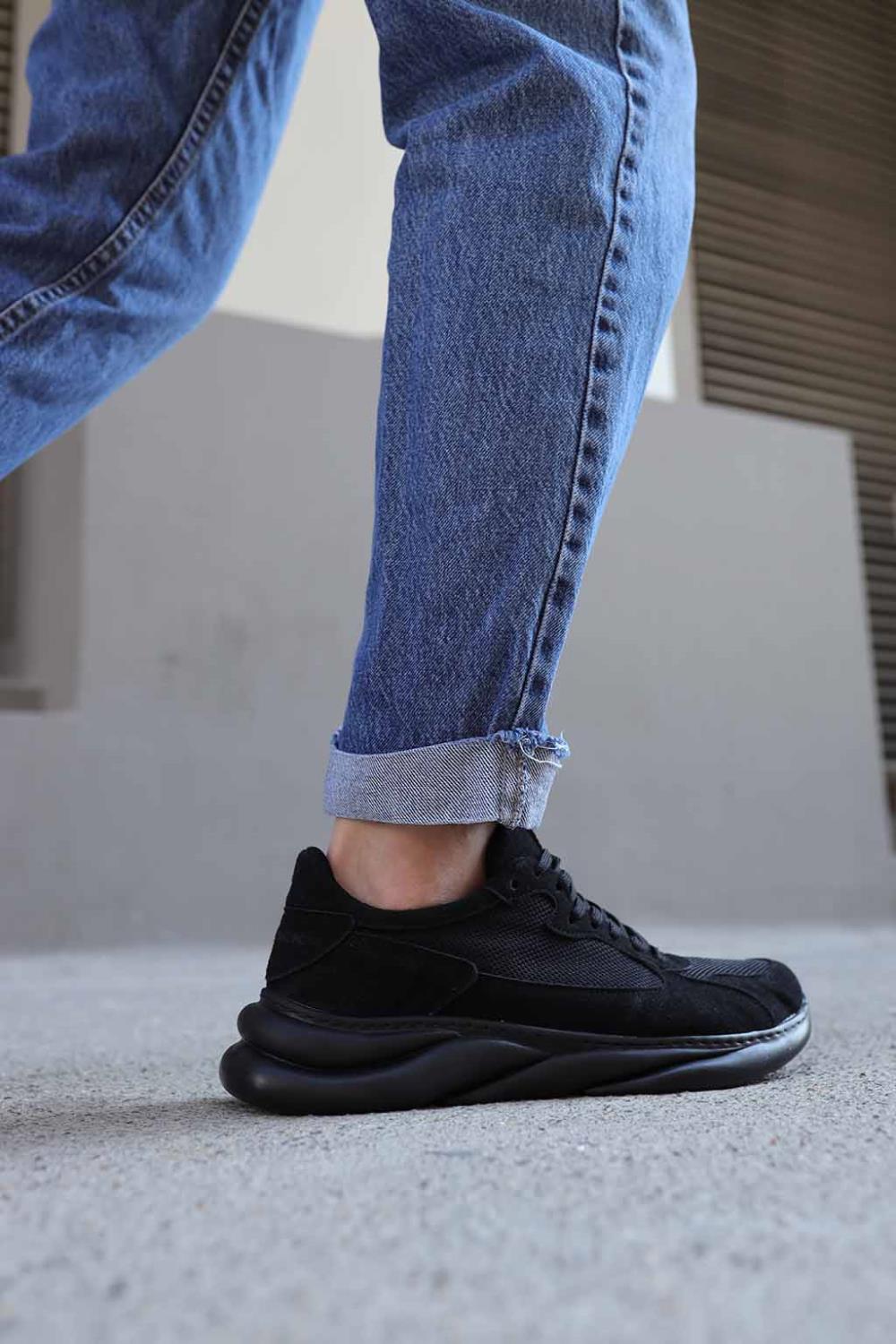 CLZ941  Sneakers Ayakkabı  Siyah Süet (Siyah Taban)
