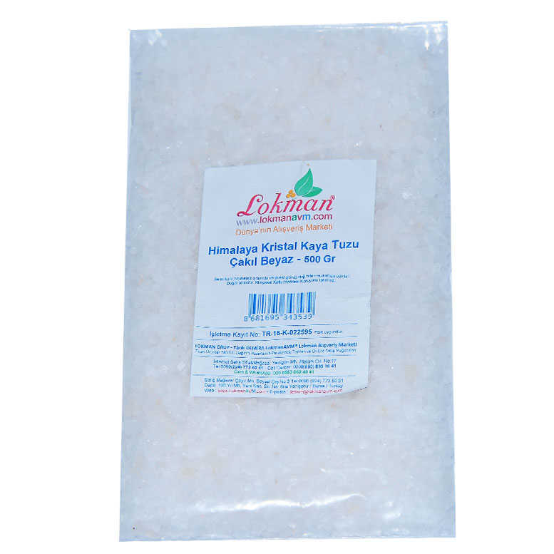 CLZ214 Yemeklik Himalaya Kristal Kaya Tuzu Çakıl Beyaz 500 Gr