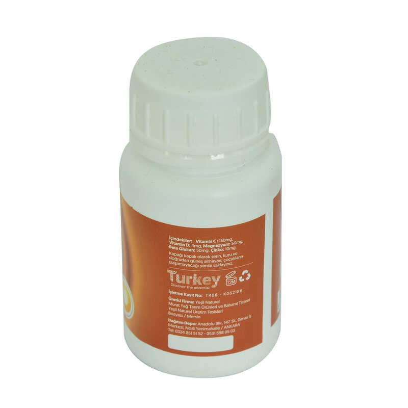 CLZ214 Farmaex Beta Glukan Vitamin C-D Magnezyum Çinko 60 Kapsül