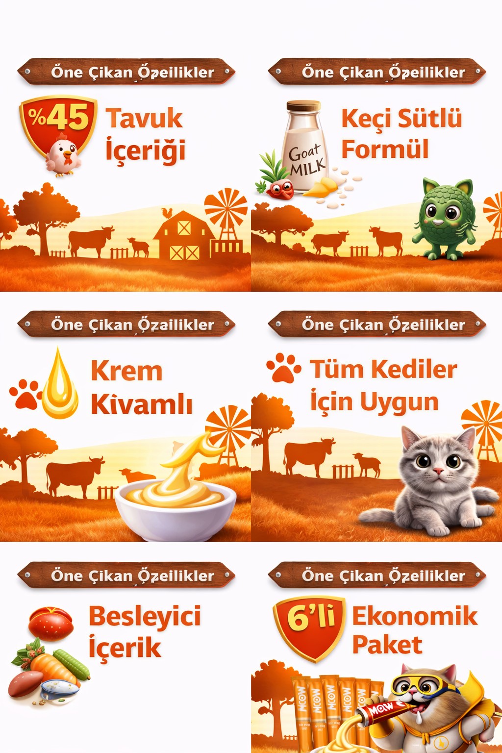 Tavuklu Kedi Naneli Keçi Sütlü Kedi Krema Ödülü 6x12g Tavuklu Kedi Naneli Keçi Sütlü Kedi Krema Ödülü 6x12g
