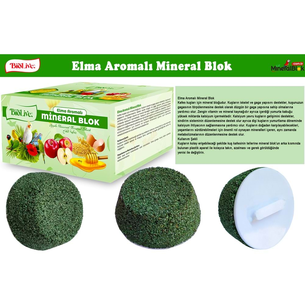 BİOLİVE Elma Aromalı Mineral Blok