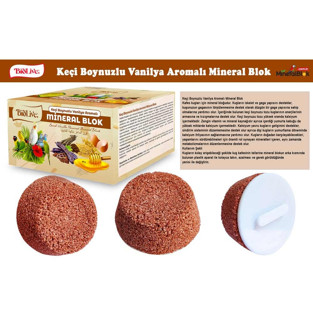 BİOLİVE Keçiboynuzlu Vanilya Aromalı Mineral Blok