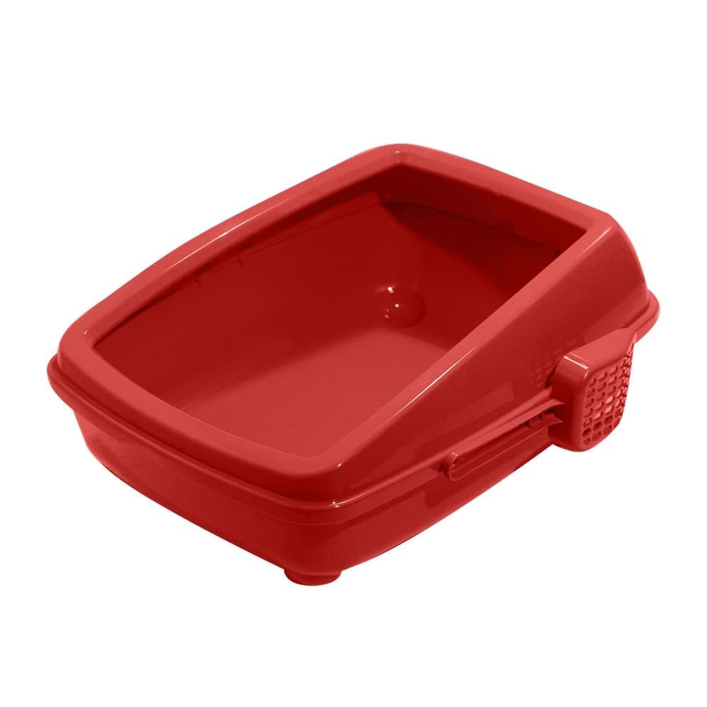CLZ205 Açık Kedi Tuvalet Kum Kabı 17*37*50 cm Kırmızı