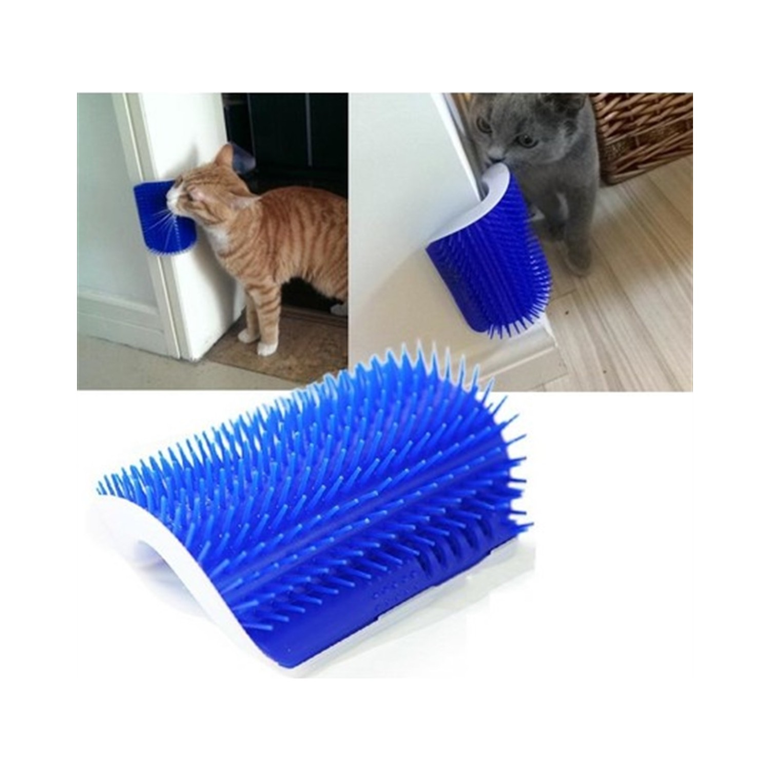 CLZ205 Kedi Otlu Kedi Duvara ve Masaya Monte Kedi Fırçası Mavi