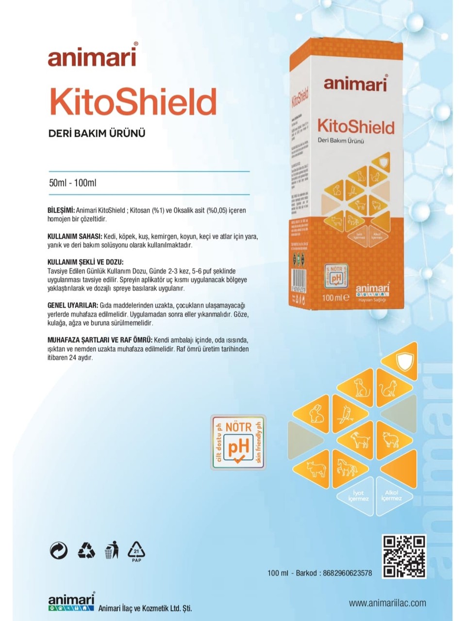 ANİMARİ KİTOSHİELD DERİ BAKIM İ 100 ML