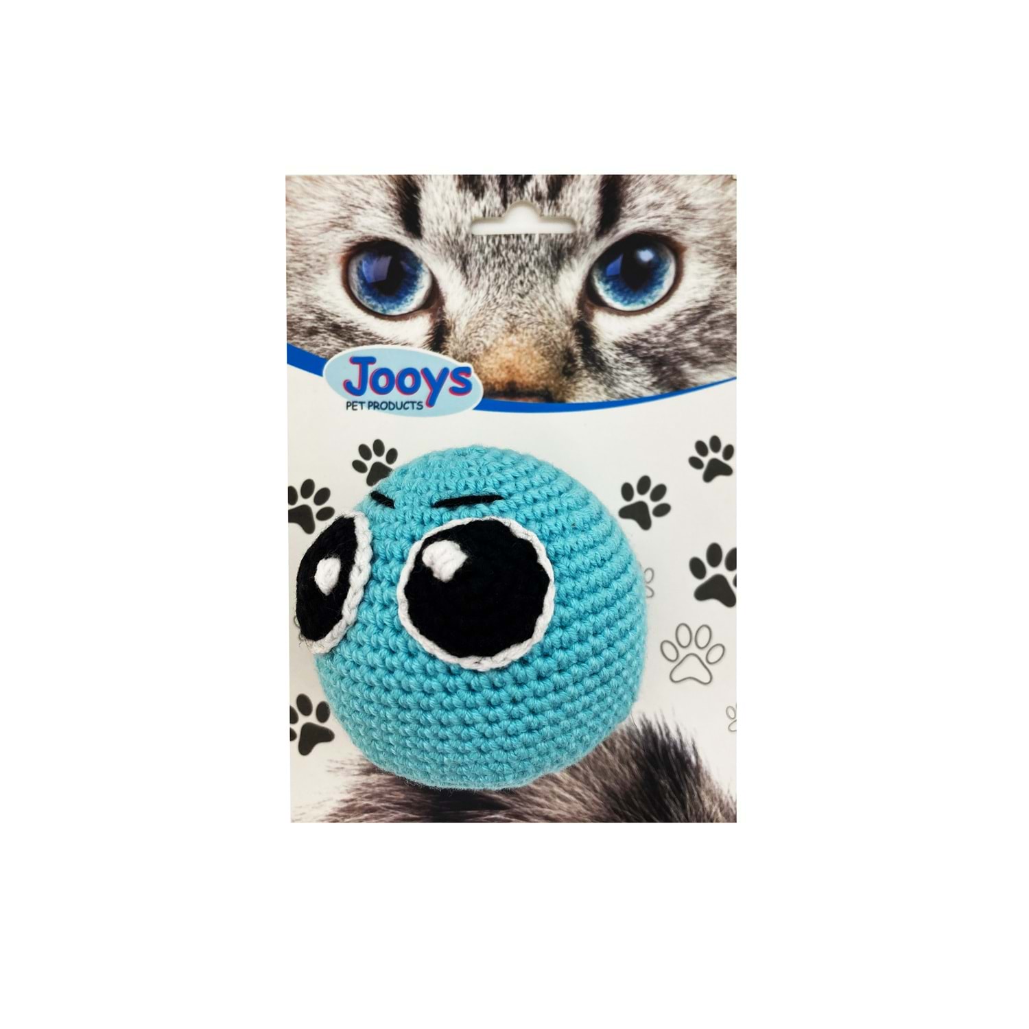 CLZ205  Kedi Oyuncağı Duygusal Örgü Emoji 7-7 cm Açık Mavi