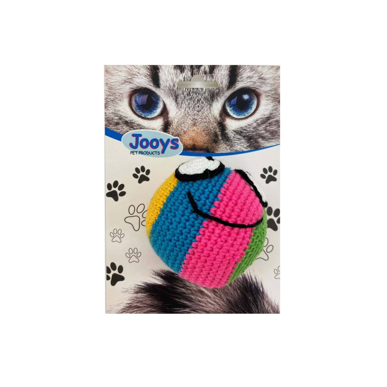 CLZ205  Kedi Oyuncağı Gülümseyen Örgü Emoji 7,5-7,5 cm Renkli