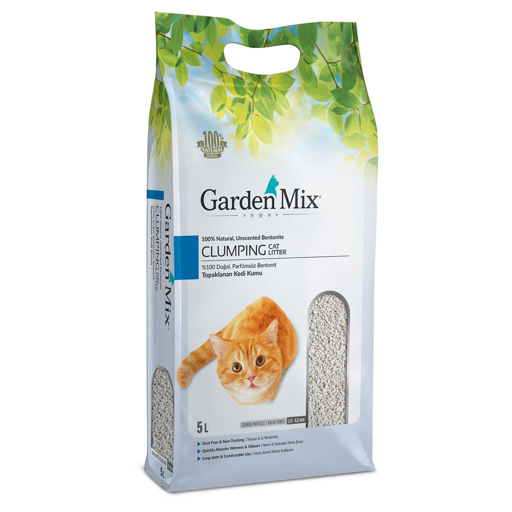 Gardenmix Kalın Taneli Parfümsüz Bentonit Kedi Kumu 5 Lt