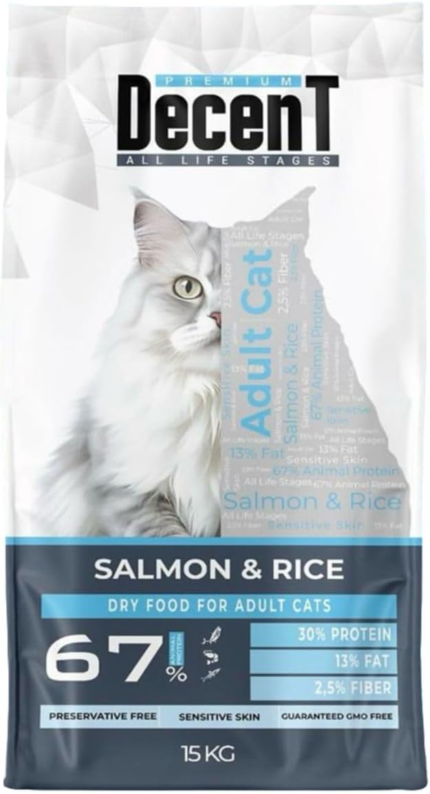 Decent Somon Balıklı Kedi sı 15 kg Decent Somon Balıklı Kedi sı 15 kg