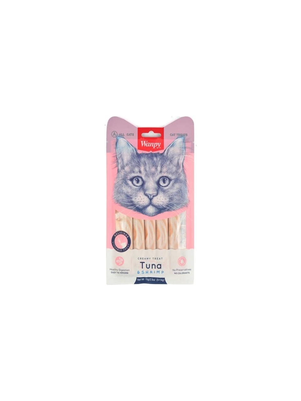 Wanpy Ton Balıklı Karidesli Krema Likit Kedi Ödülü 5X14GR