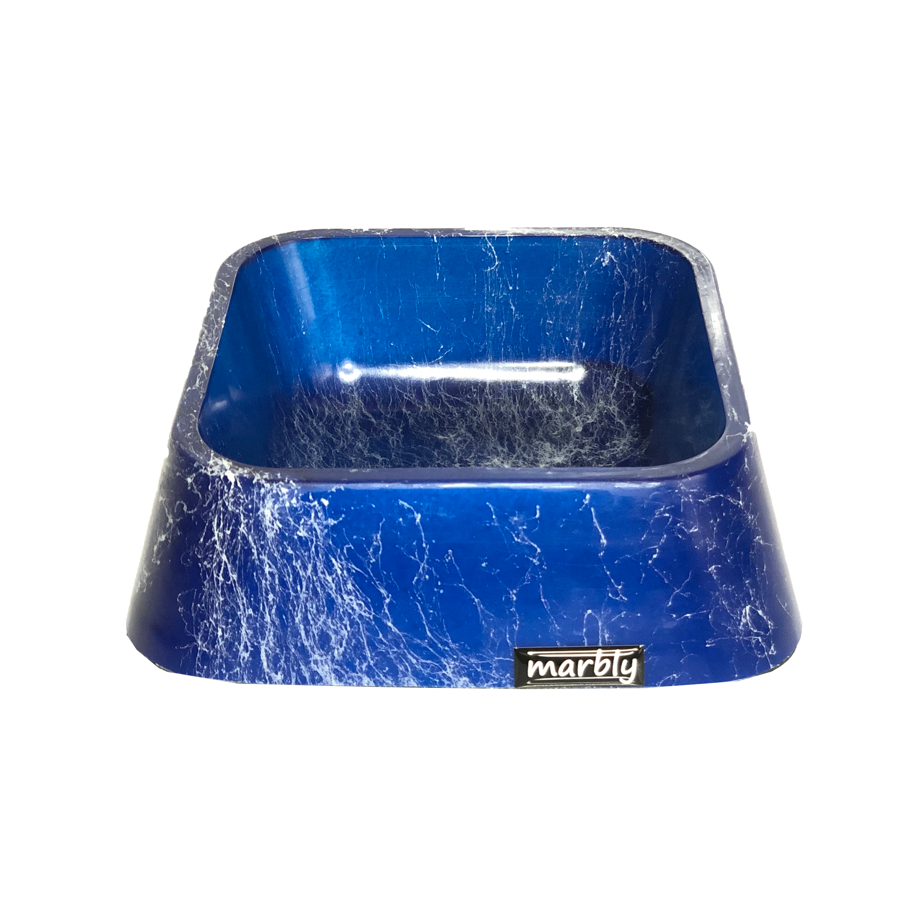 CLZ205 Marbly Mavi Dalgalı Mermerit Köpek Mama Su Kabı 500 ml