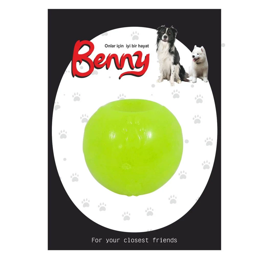 CLZ205 Benny Köpek Oyuncağı Sert Top 5 cm Neon Yeşil