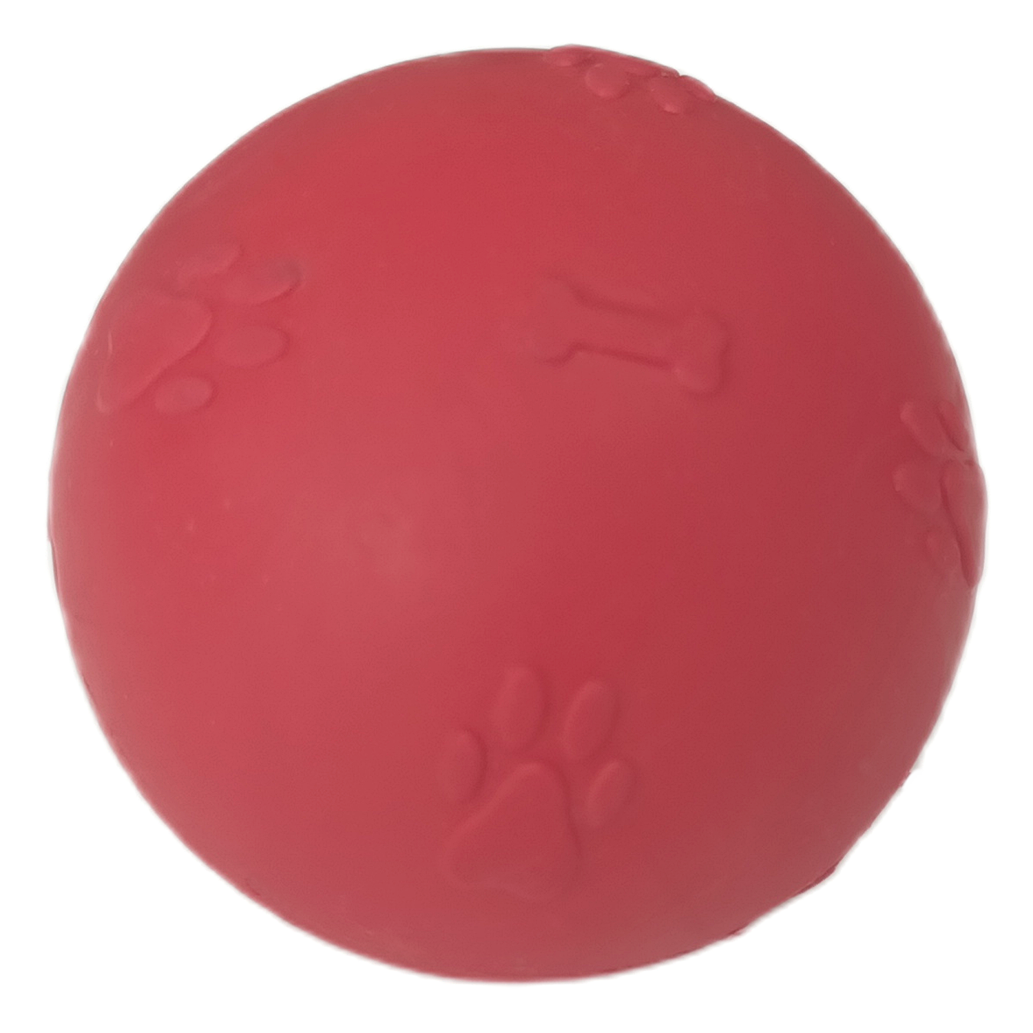 CLZ205 Pati Desenli Sert Köpek Oyun Topu 8 cm Large Kırmızı