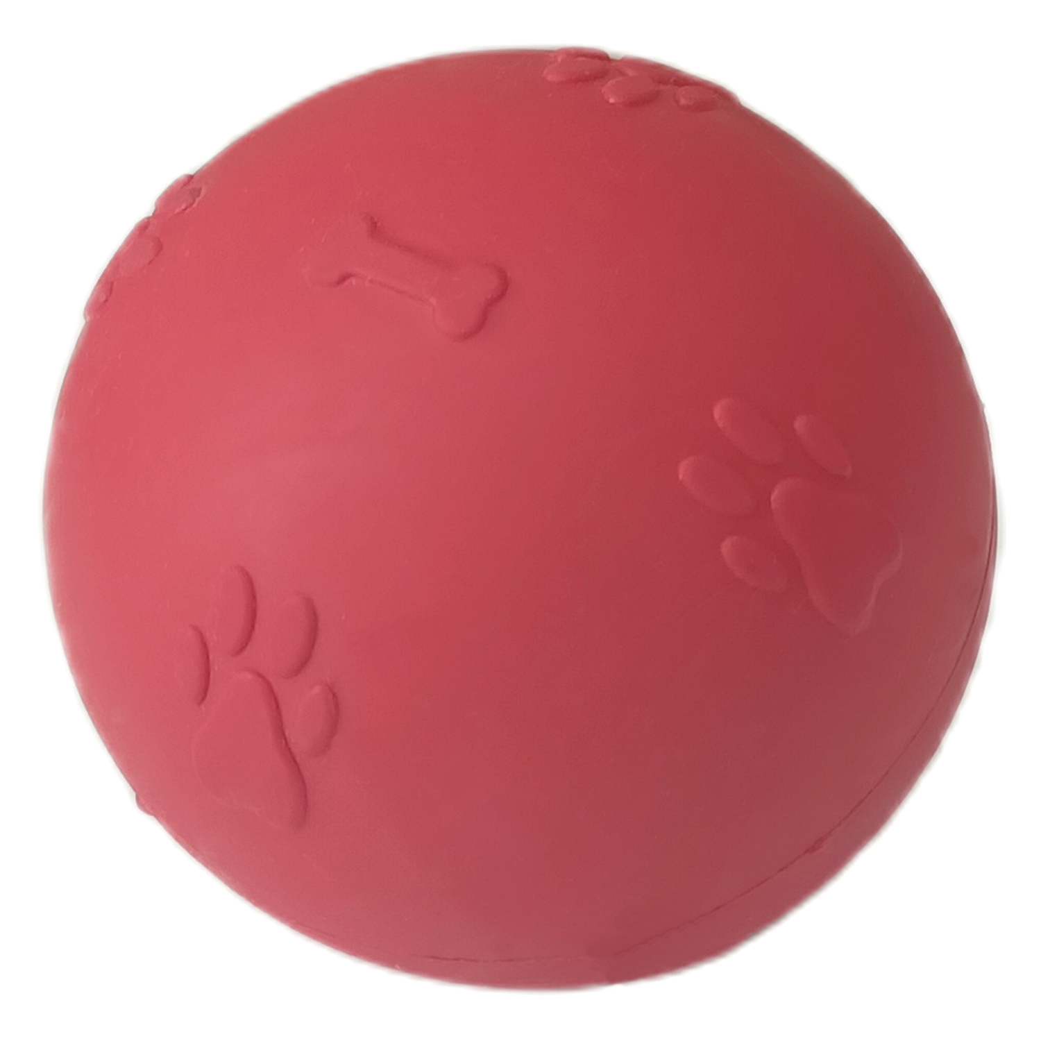 CLZ205 Pati Desenli Sert Köpek Oyun Topu 7 cm Medium Kırmızı