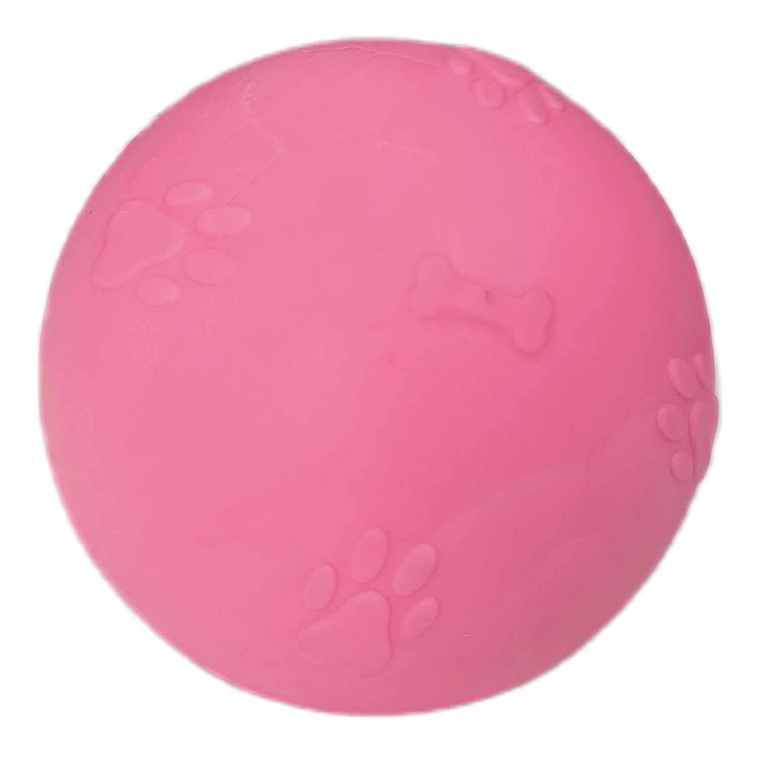 CLZ205 Pati Desenli Sert Köpek Oyun Topu 6 cm Small Pembe