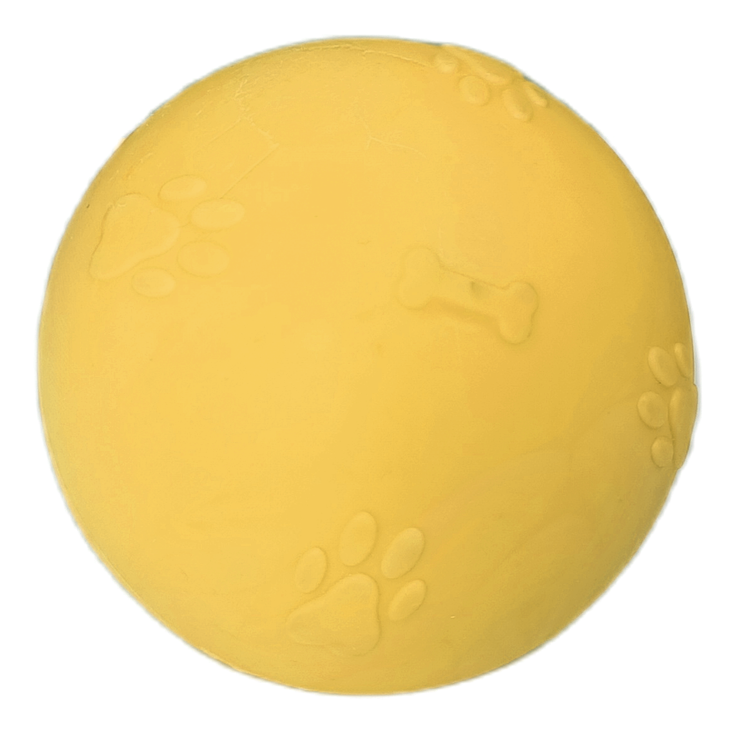 CLZ205 Pati Desenli Sert Köpek Oyun Topu 7 cm Medium Sarı