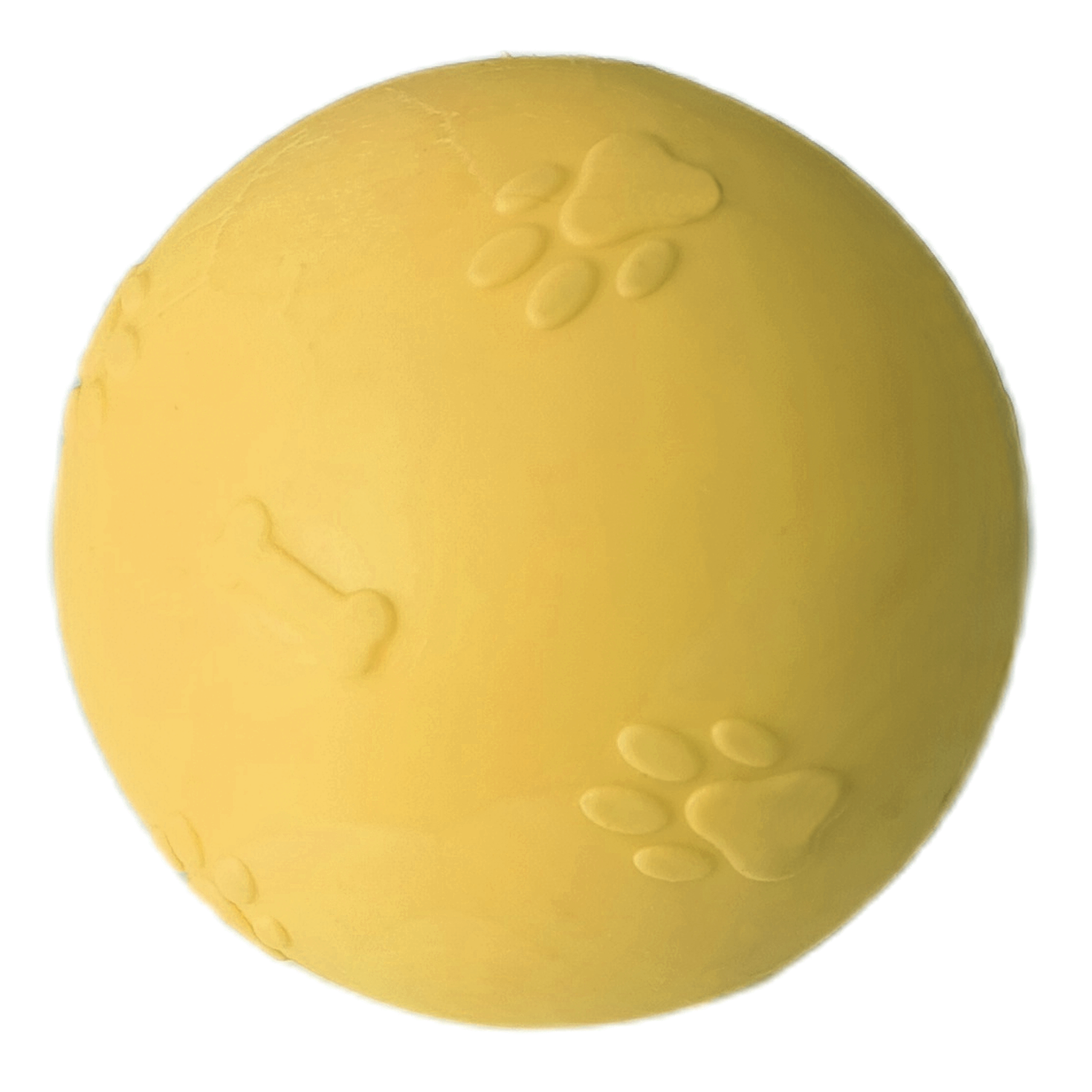 CLZ205 Pati Desenli Sert Köpek Oyun Topu 6 cm Small Sarı