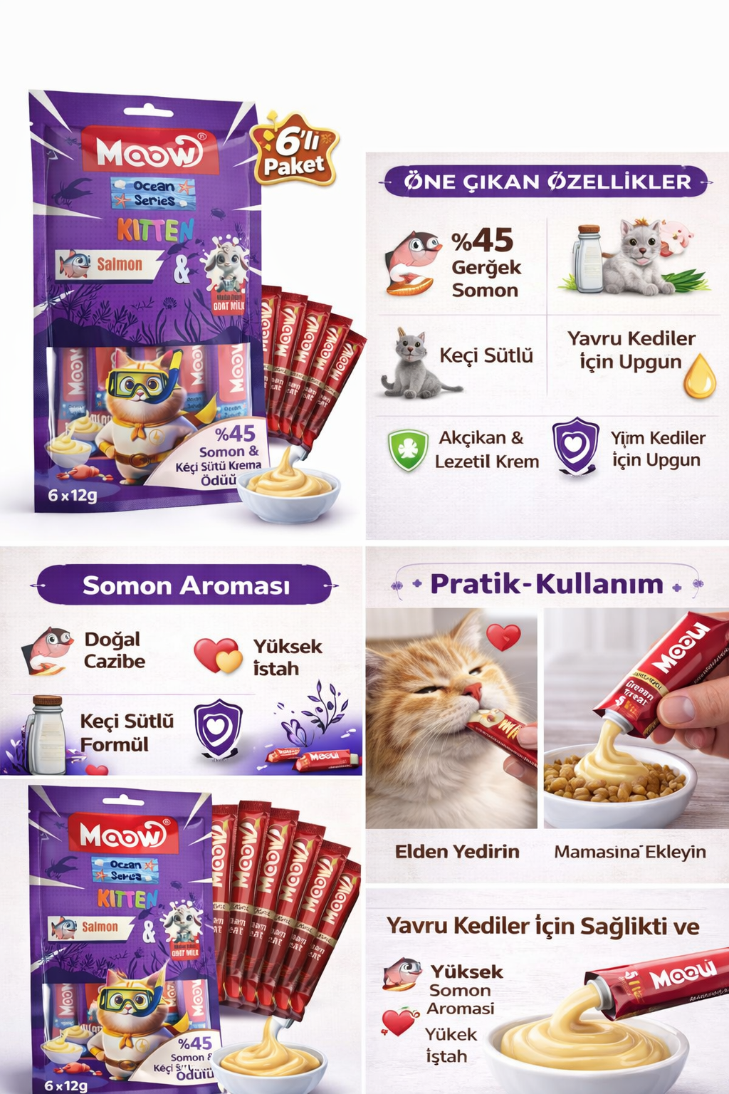 Somonlu Keçi Sütlü Yavru Kedi Krema Ödülü 6x12g