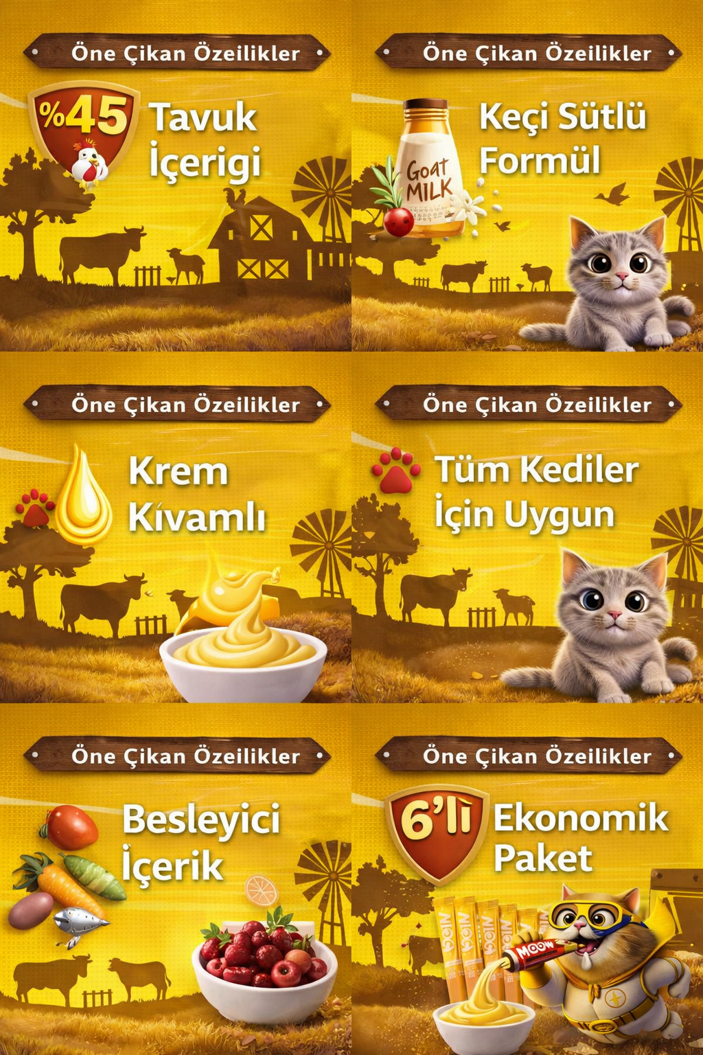 Tavuklu Keçi Sütlü Kedi Krema Ödülü 6x12g