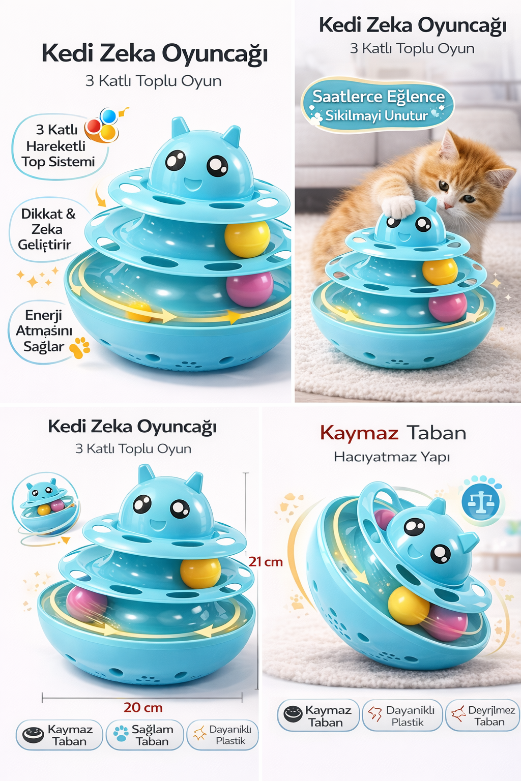 Hacıyatmaz Kedi Oyuncağı 3 Katlı Toplu Zeka Oyuncağı 20x21 cm – Devrilmez Interaktif Mama Oyuncağı Hacıyatmaz Kedi Oyuncağı 3 Katlı Toplu Zeka Oyuncağı 20x21 cm – Devrilmez Interaktif Mama Oyuncağı