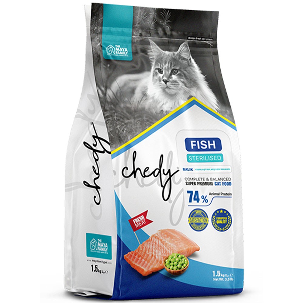 Chedy Super Premium Balık Etli Kısırlaştırılmış Yetişkin Kedi Maması 1.5 Kg