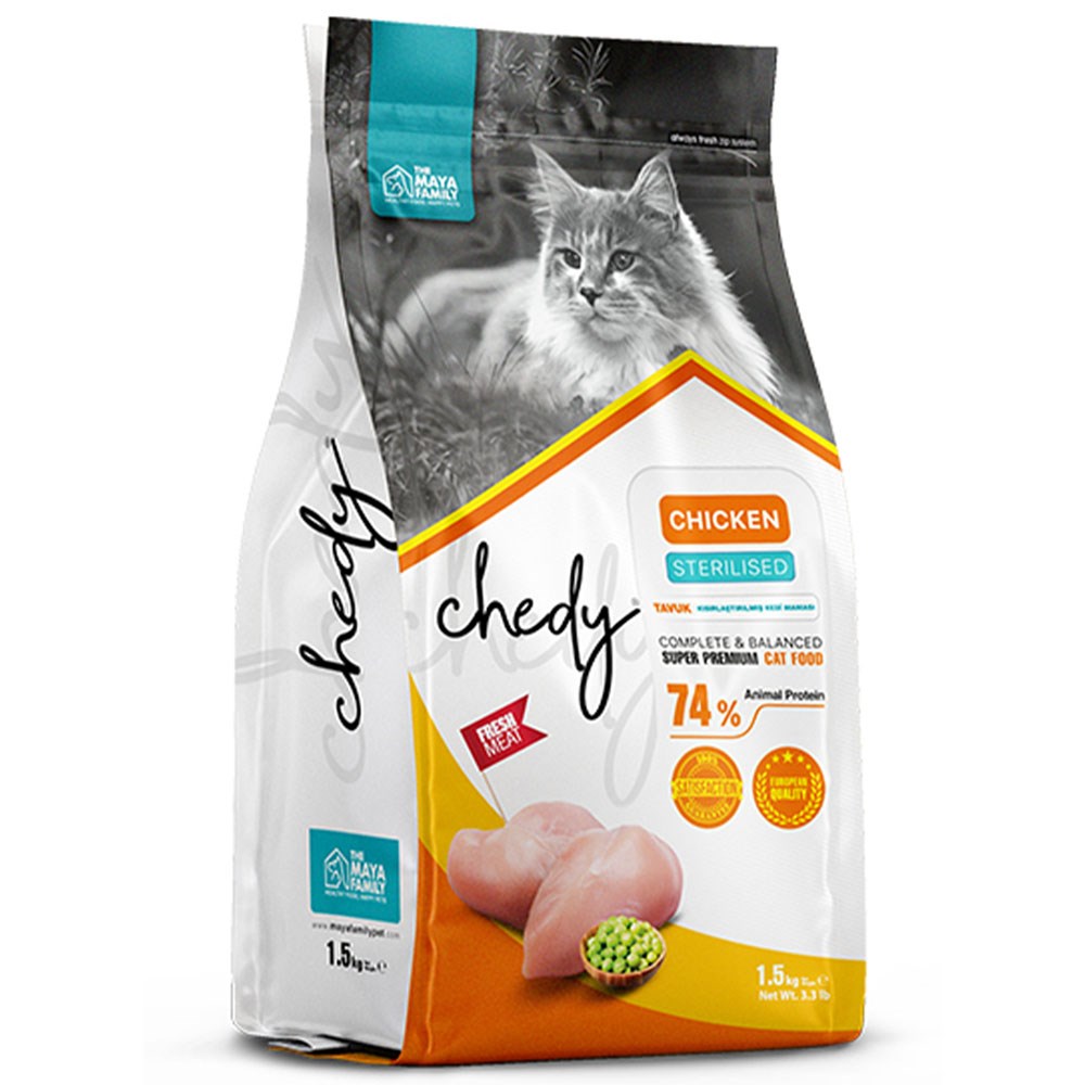 Chedy Super Premium Tavuk Etli Kısırlaştırılmış Yetişkin Kedi Maması 1.5 Kg