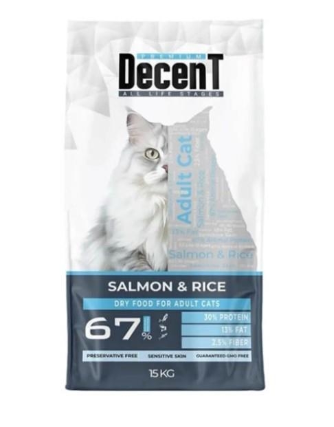 Decent Sensitive Skin Somon & Pirinç Yetişkin Kedi Maması 1,5 Kg