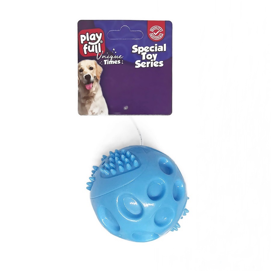CLZ205 Plastik Renkli Sesli Top Köpek Oyuncağı 6 Cm Mavi