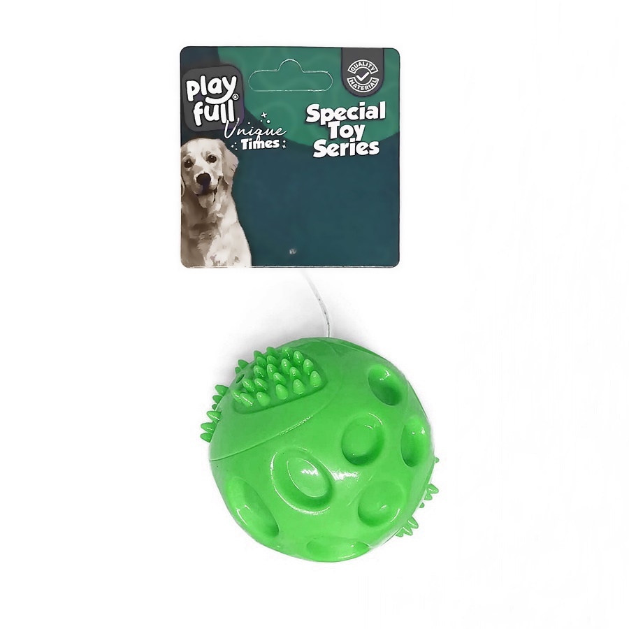 CLZ205 Plastik Renkli Sesli Top Köpek Oyuncağı 6 Cm Yeşil