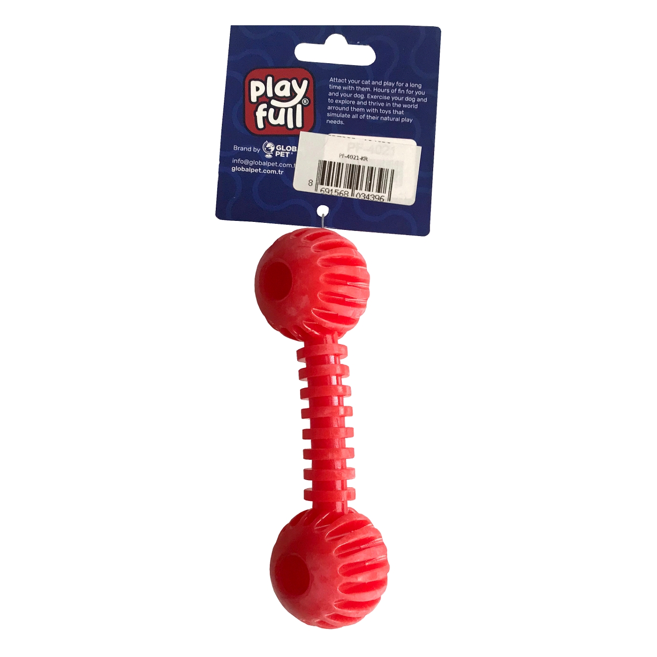 CLZ205 Sağlam Plastik Dental Dumbel Köpek Oyuncağı 12 x 3,5 cm Kırmızı