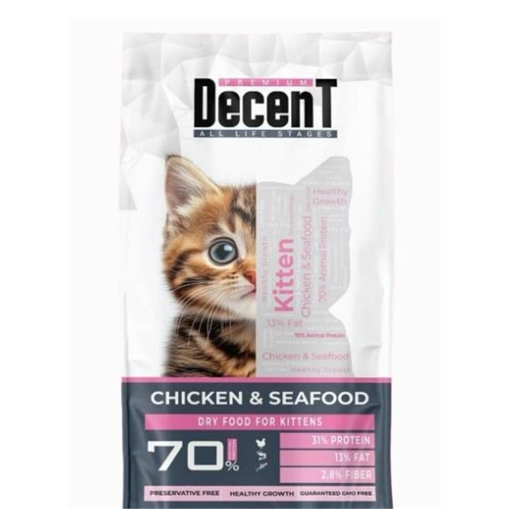 Decent Tavuk & Deniz Ürünlü Yavru Kedi Maması 1,5 Kg