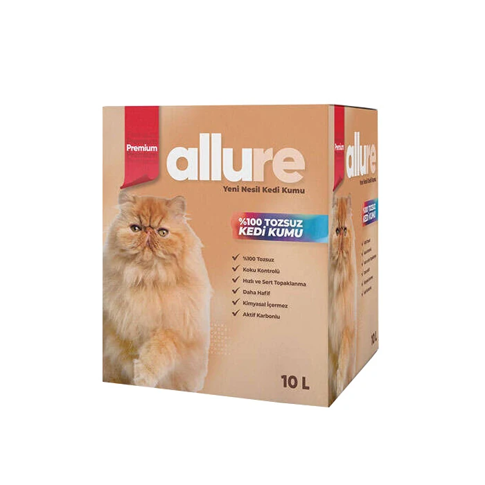 Allure Aktif Karbonlu Tozsuz Topaklanan Kedi Kumu 10 Lt Allure Aktif Karbonlu Tozsuz Topaklanan Kedi Kumu 10 Lt